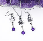 Amethyst Scottish Thistle Pendant & Earring(HM180)