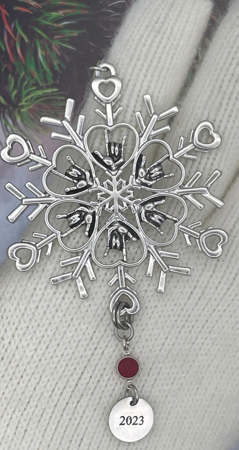 ASL I love you SnowWonders ® Snowflake Ornament, 6060 American Sign Language I love you Ornament - Shop Palmers