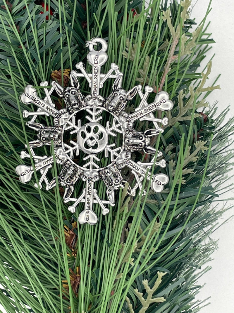 GERMAN Shepherd Dog SnowWonder® Oranement (SW6088) Snowflake Themed Ornament, Shepherd Dog lovers - Shop Palmers