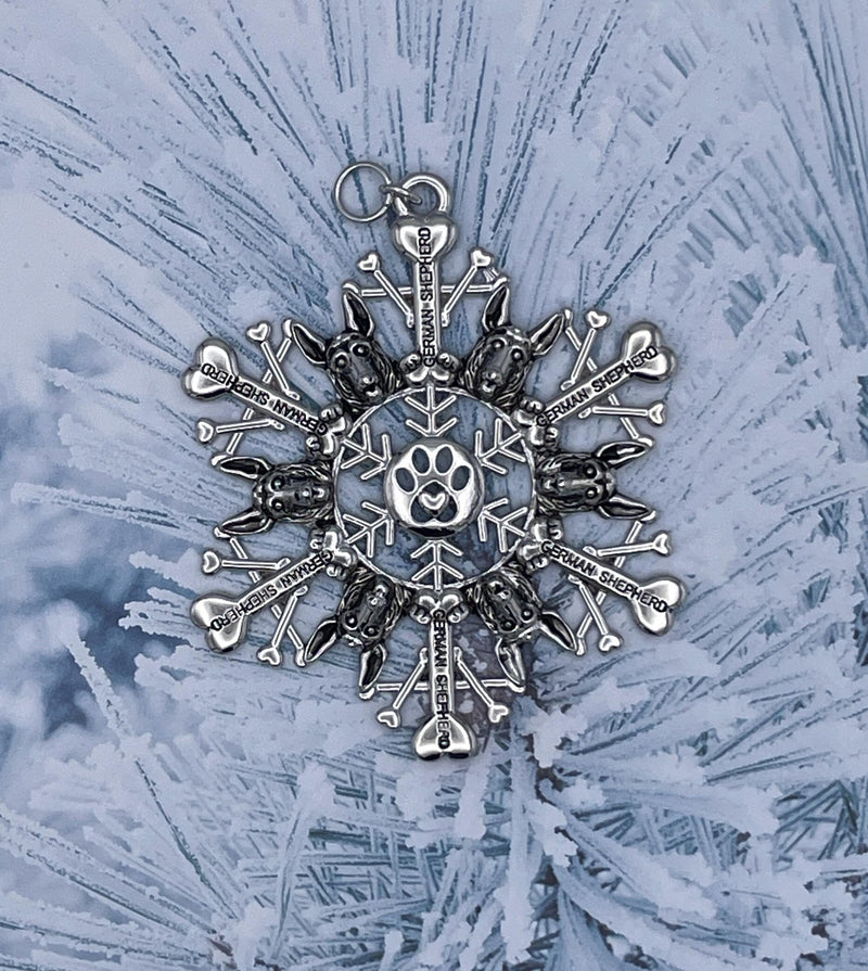GERMAN Shepherd Dog SnowWonder® Oranement (SW6088) Snowflake Themed Ornament, Shepherd Dog lovers - Shop Palmers
