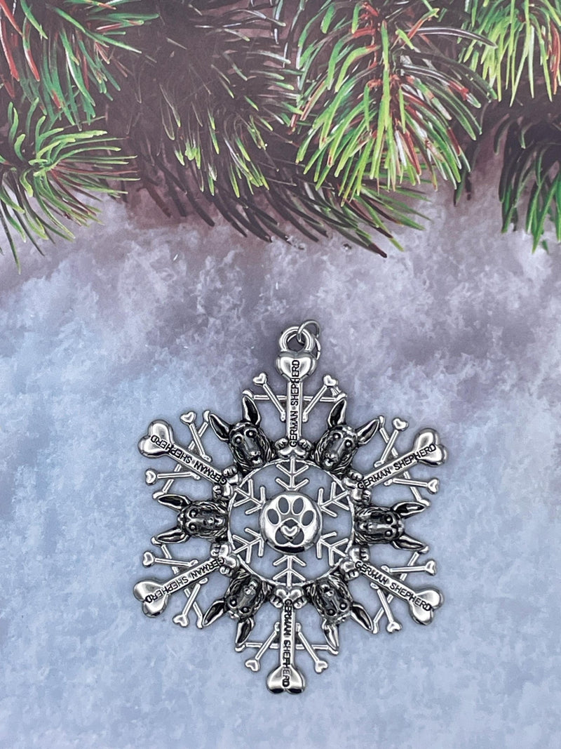GERMAN Shepherd Dog SnowWonder® Oranement (SW6088) Snowflake Themed Ornament, Shepherd Dog lovers - Shop Palmers