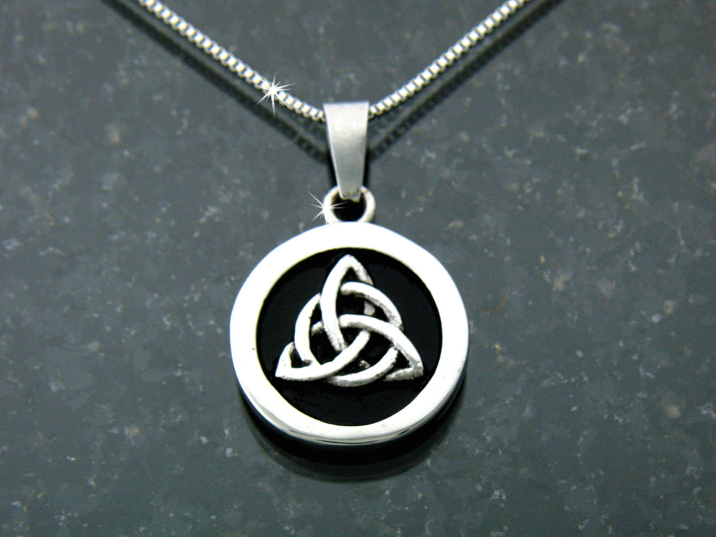 Trinity Knot Necklace, s120, Irish Celtic Necklace, Scottish Trinity , Celtic Knot work, Celtic Man/woman Pendant w/Box Chain( S120WC)