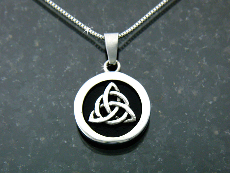 Trinity Knot Necklace, s120, Irish Celtic Necklace, Scottish Trinity , Celtic Knot work, Celtic Man/woman Pendant w/Box Chain( S120WC)