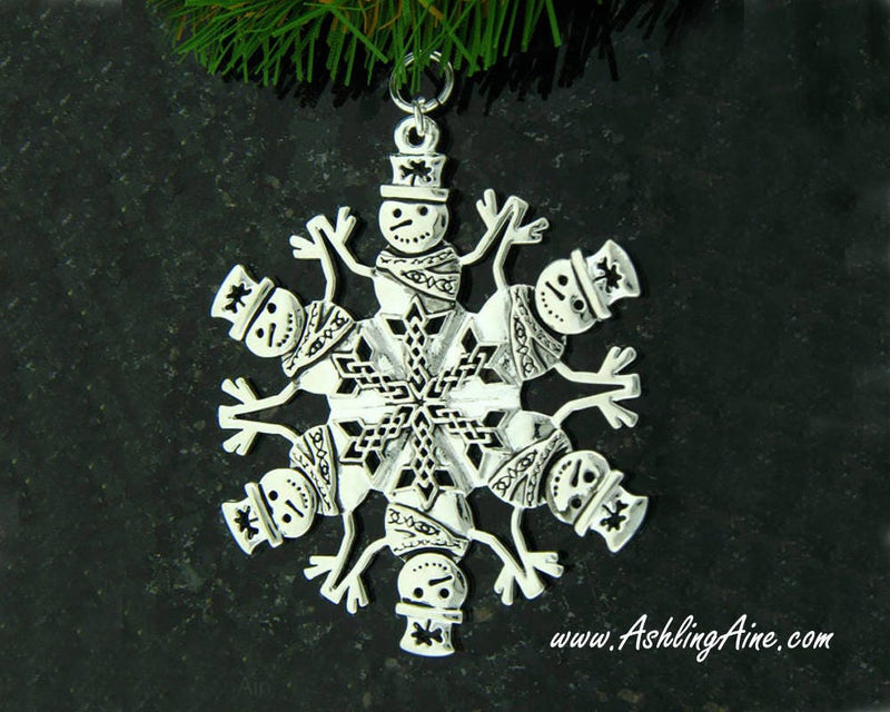 Irish Shamrock Snowman SnowWonder® Snowflake Ornament, 5801, Irish Celtic Snowman,Shamrock Snowman, Snowman Package Decor, Christmas Decor