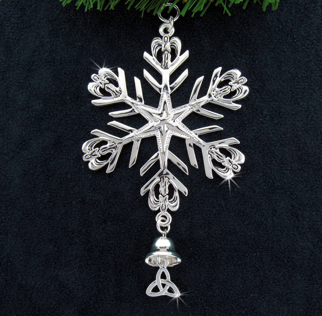 Praying Angel Trinity Bell Memorial SnowWonder® Snowflake Ornament, (5821trinity)Angel Tree ornament, Angel Ornament, Trinity Ornament