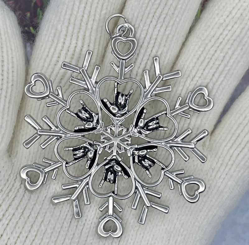ASL I love you SnowWonders® Snowflake Ornament, 6060