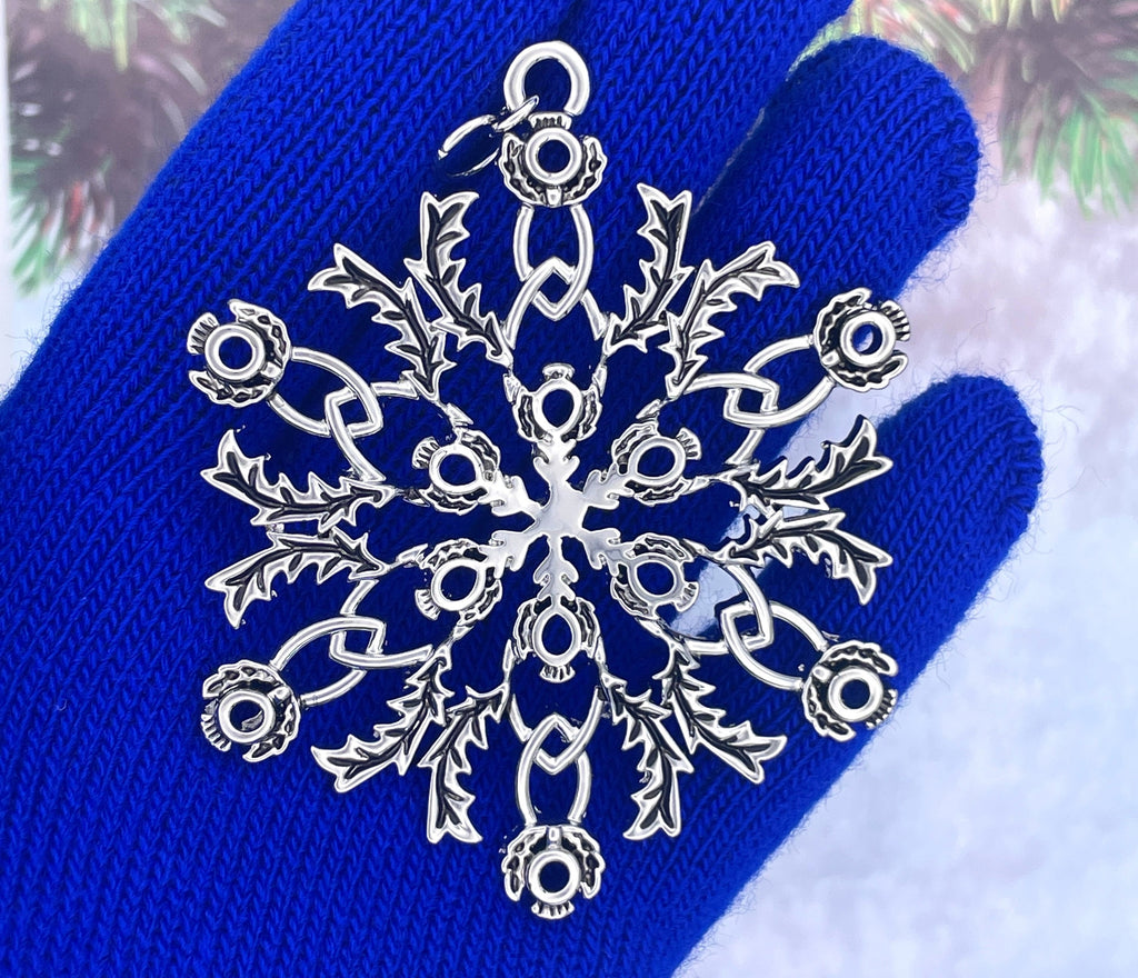 Scottish Thistle SnowWonders® Snowflake Ornament/Pendant, (5233)Scottish Thistle Gift, Scottish Emblem Christmas Ornament, Thistle Ornament
