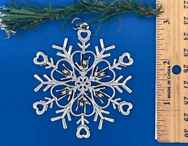 ASL I love you SnowWonders® Snowflake Ornament, 6060
