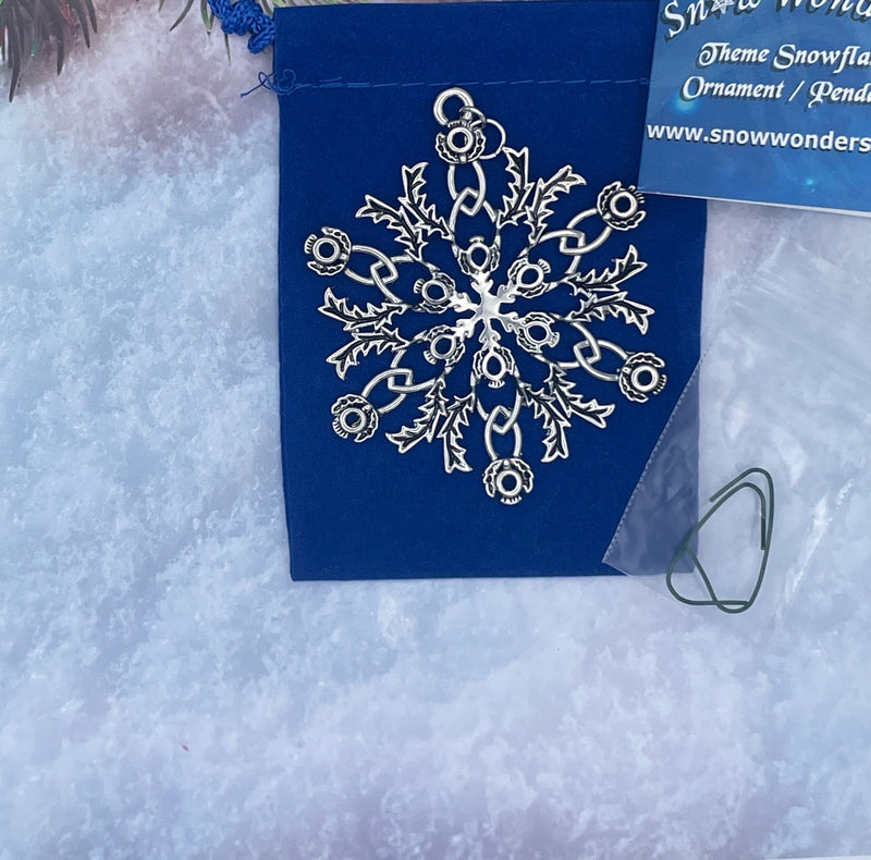 Scottish Thistle SnowWonders® Snowflake Ornament/Pendant, (5233)Scottish Thistle Gift, Scottish Emblem Christmas Ornament, Thistle Ornament
