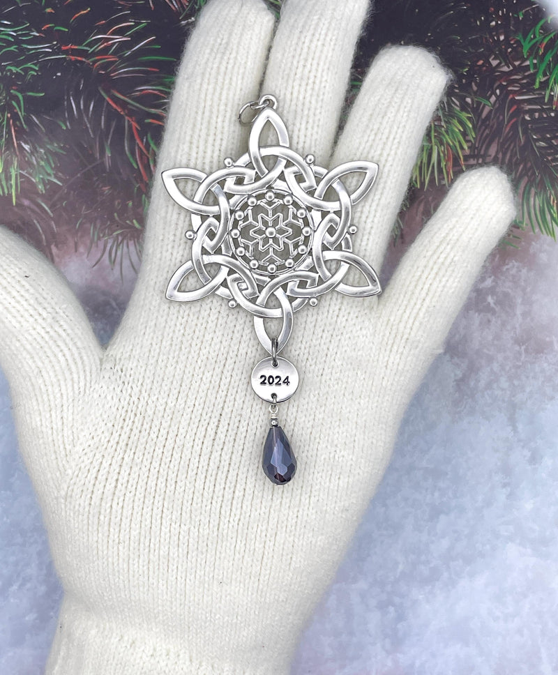 Limited 2024 Trinity purple faceted SnowWonders® Snowflake Christmas Ornament (SW6069purple)