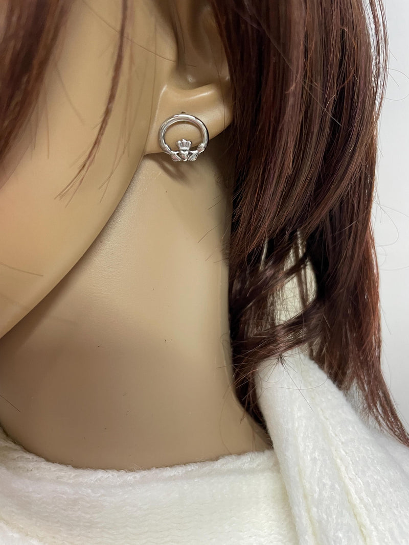 Claddagh Posts Earrings(S394) Irish Stainless Steel Stud Earrings