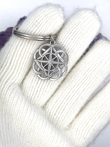 Celtic FATHER & SON knot Keyring (s398 KEY) Irish, Scottish, Welsh,