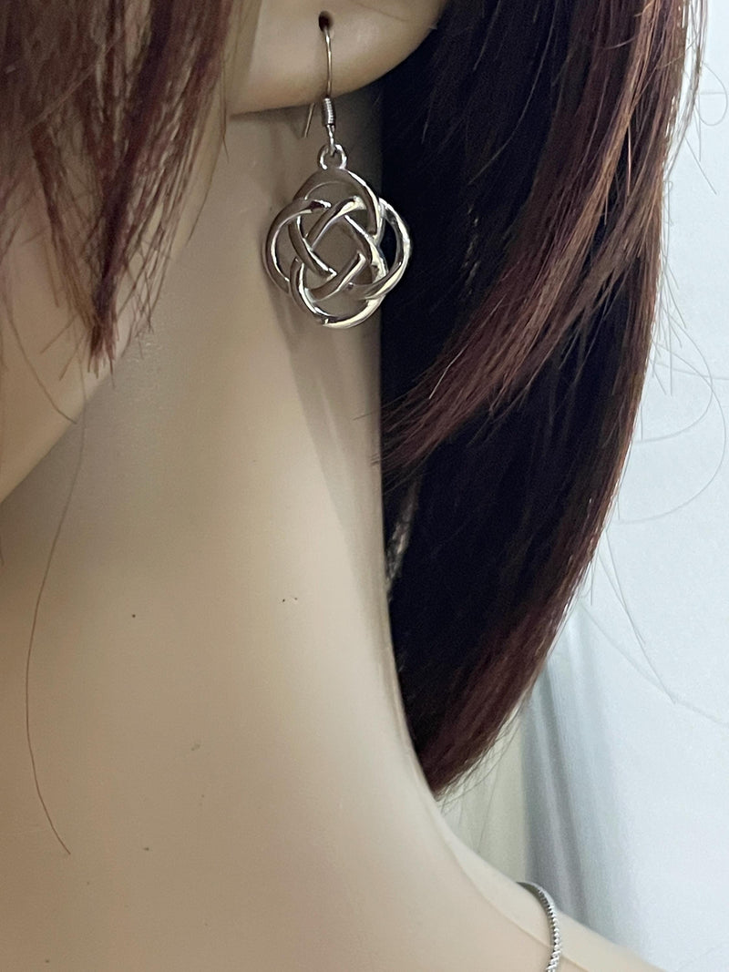CELTIC Forever Eternity LOVE knot Pendant & Earrings (S407/408) Infinty Knot
