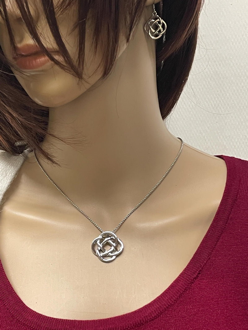 CELTIC Forever Eternity LOVE knot Pendant & Earrings (S407/408) Infinty Knot