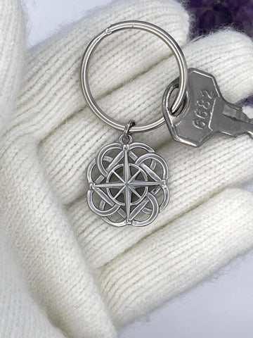 Celtic FATHER & SON knot Keyring (s398 KEY) Irish, Scottish, Welsh,