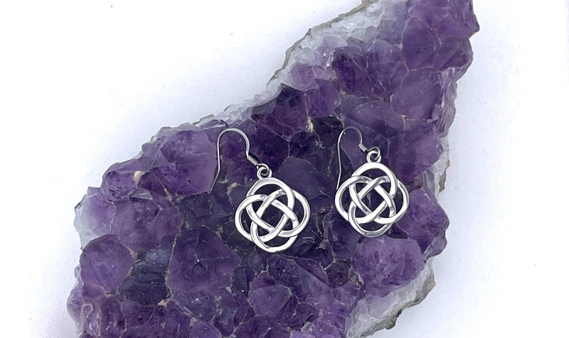 CELTIC Forever Eternity LOVE knot Pendant & Earrings (S407/408) Infinty Knot