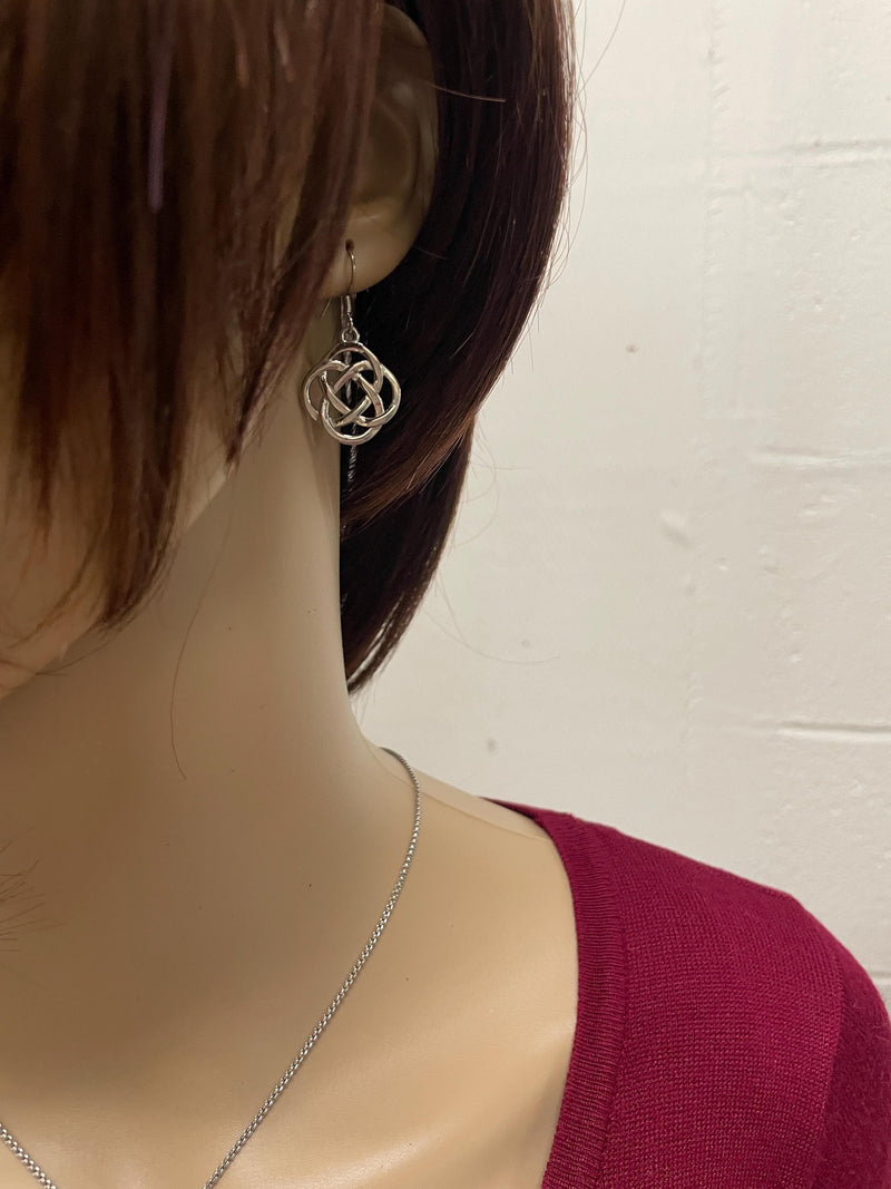 CELTIC Forever Eternity LOVE knot Pendant & Earrings (S407/408) Infinty Knot