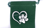 OPEN Heart Dog Paw Brooch (Jpew7027) I love Dogs! Hearts, Dogs, Charity to support children