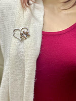 OPEN Heart Dog Paw Brooch (Jpew7027) I love Dogs! Hearts, Dogs, Charity to support children