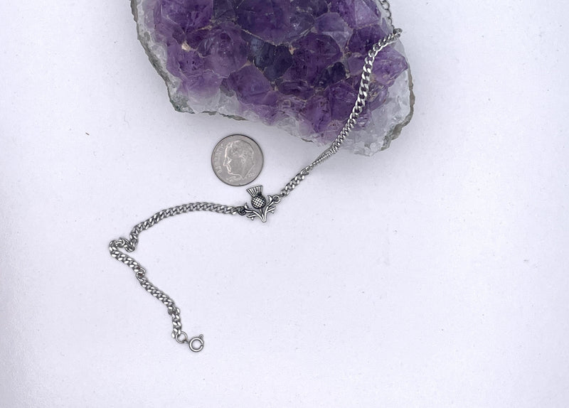 Women's Scottish Thistle Anklet, s397 316L Stainless Steel, Celtic Jewelry, Scottish Jewelry