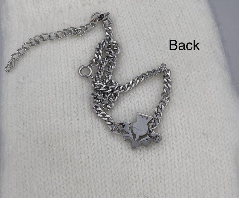 Women's Scottish Thistle Anklet, s397 316L Stainless Steel, Celtic Jewelry, Scottish Jewelry
