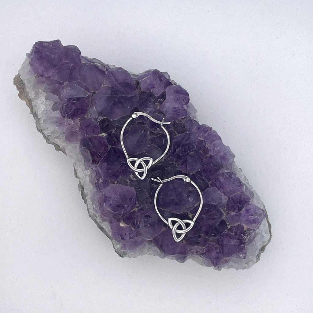 Double-Sided Trinity Hoop Earrings ( S410), Stainless Steel Scottish Hoop earrings