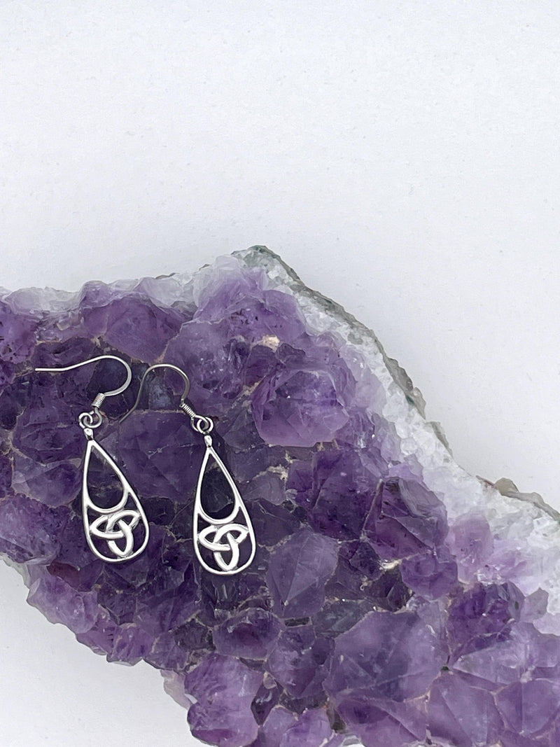 Trinity High Polished Teardrop Earrings (S412)