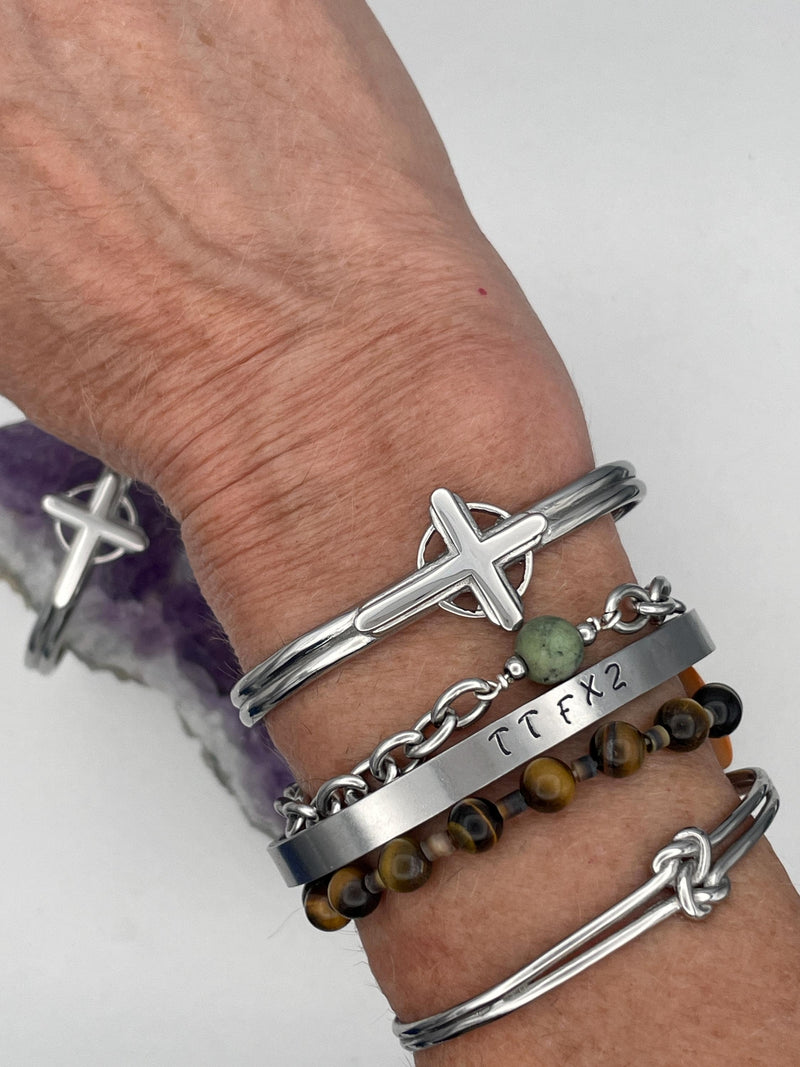 High Cross Cuff with Eternity Circle (S420) High Cross Bracelet