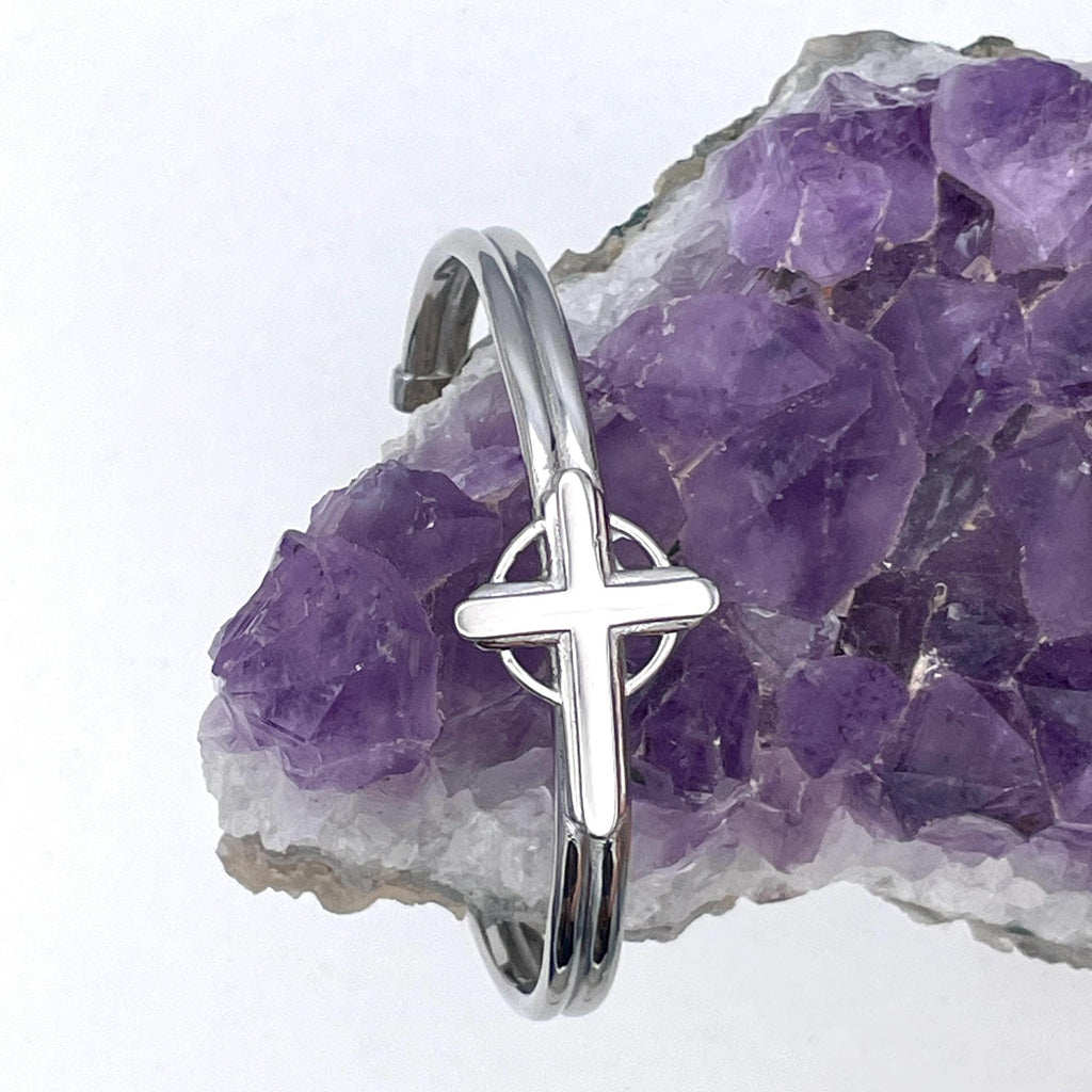 High Cross Cuff with Eternity Circle (S420) High Cross Bracelet