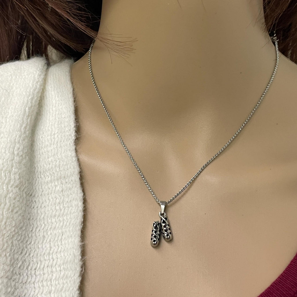 Pewter Ghillie Irish Soft Dance Shoes 18" Necklace (RPEW14)