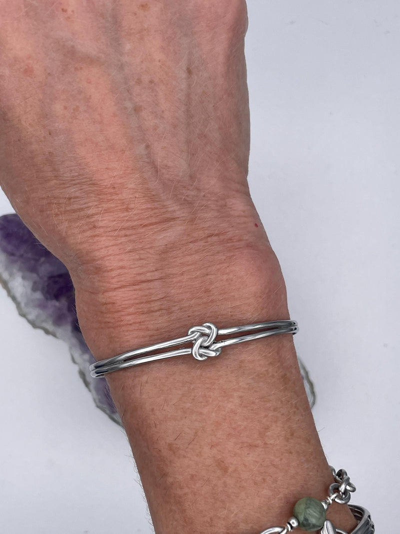 Love Knot Two hearts as one Cuff, (S418) Celtic Love Knot bracelet