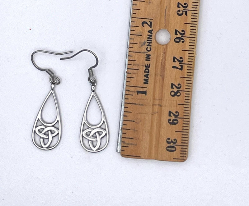 Trinity High Polished Teardrop Earrings (S412)
