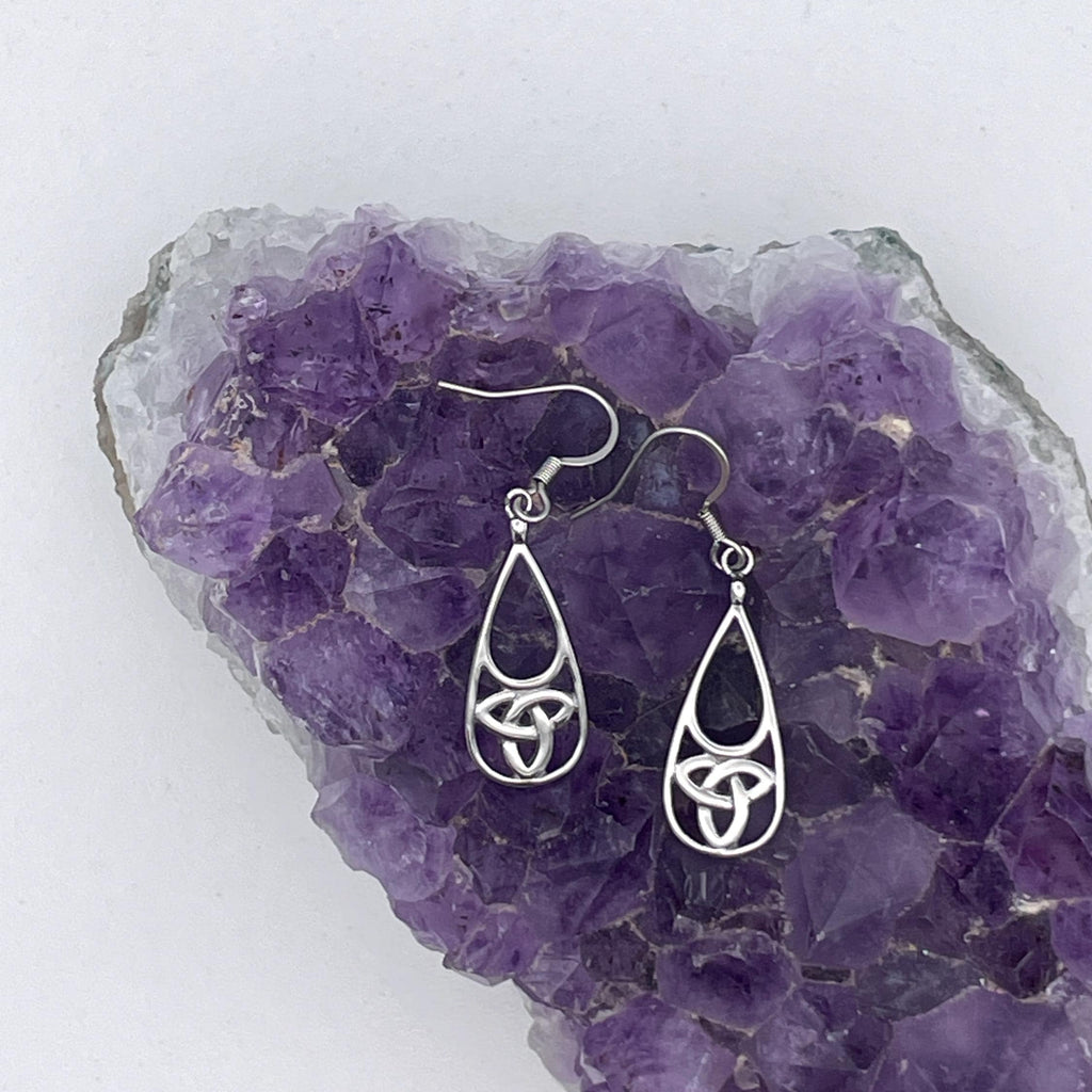 Trinity High Polished Teardrop Earrings (S412)