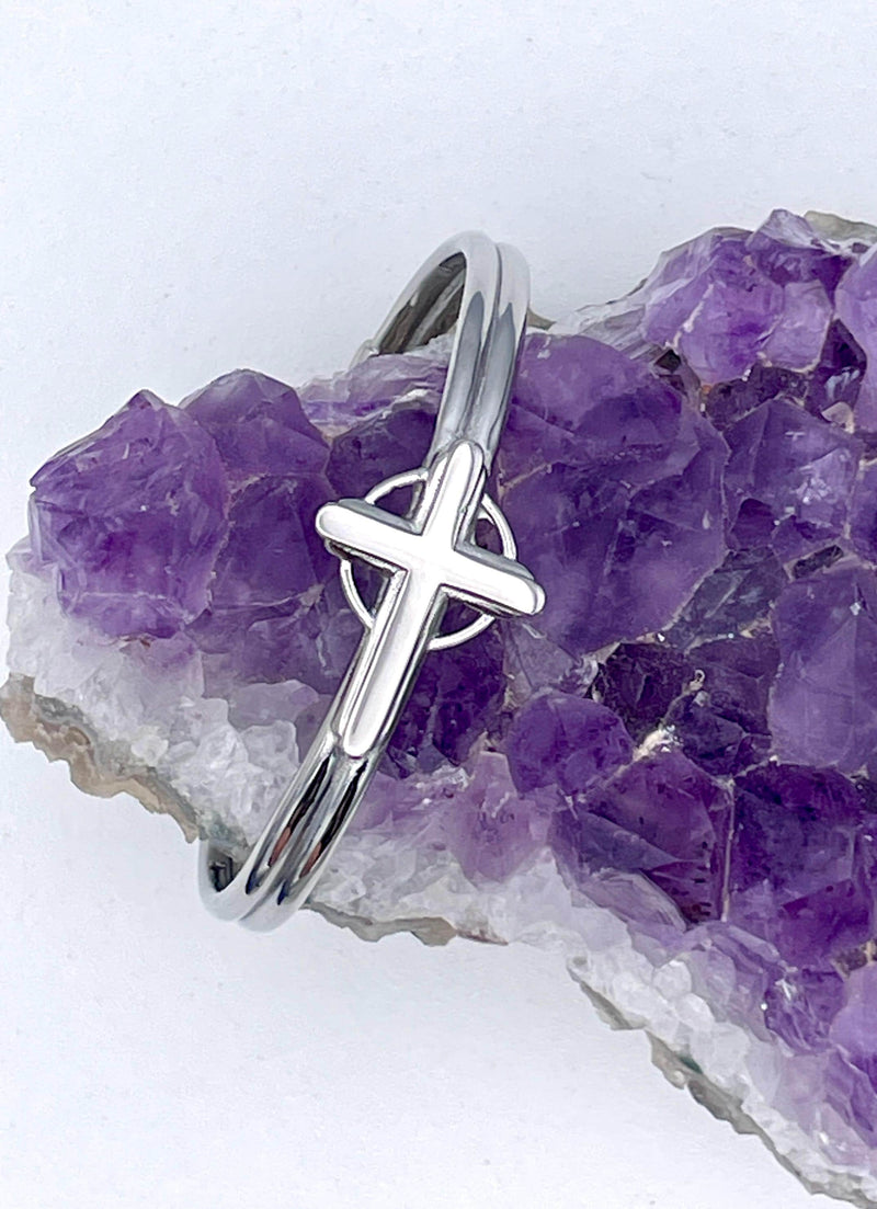 High Cross Cuff with Eternity Circle (S420) High Cross Bracelet
