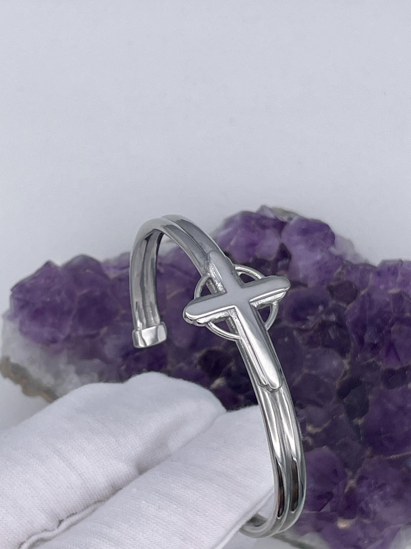 High Cross Cuff with Eternity Circle (S420) High Cross Bracelet