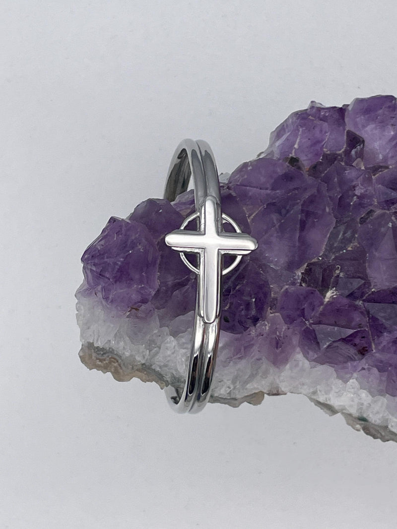 High Cross Cuff with Eternity Circle (S420) High Cross Bracelet