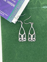 Scottish Thistles High Polished Teardrop Earrings (S413)