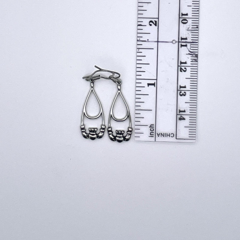 Claddagh High Polished Teardrop Earrings (S411)