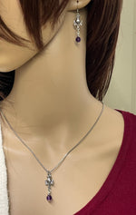 Amethyst Scottish Thistle Pendant & Earring(HM180) Scottish Jewelry