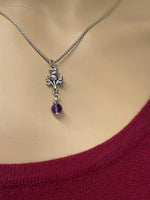 Amethyst Scottish Thistle Pendant & Earring(HM180) Scottish Jewelry