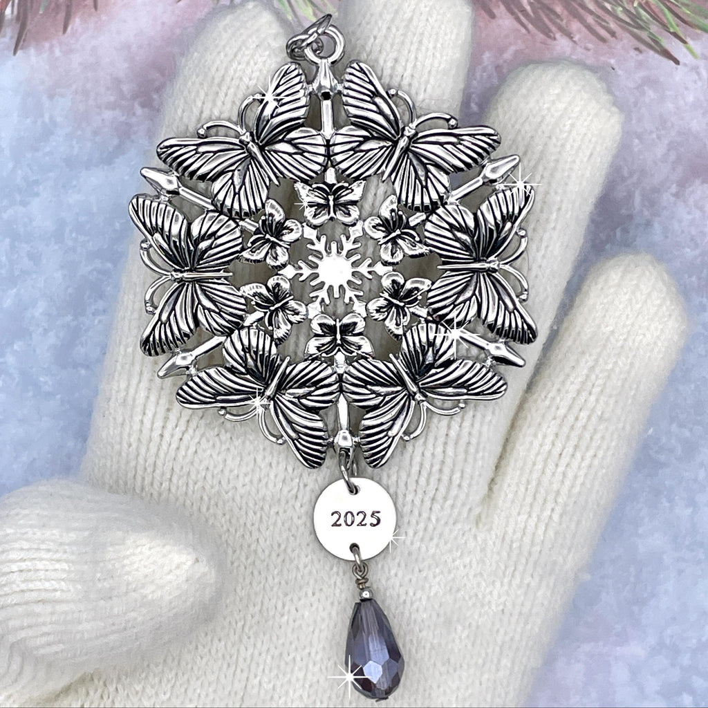 Limited Edition 2024 Butterfly SnowWonders® Snowflake Ornament with Purple Crystal
