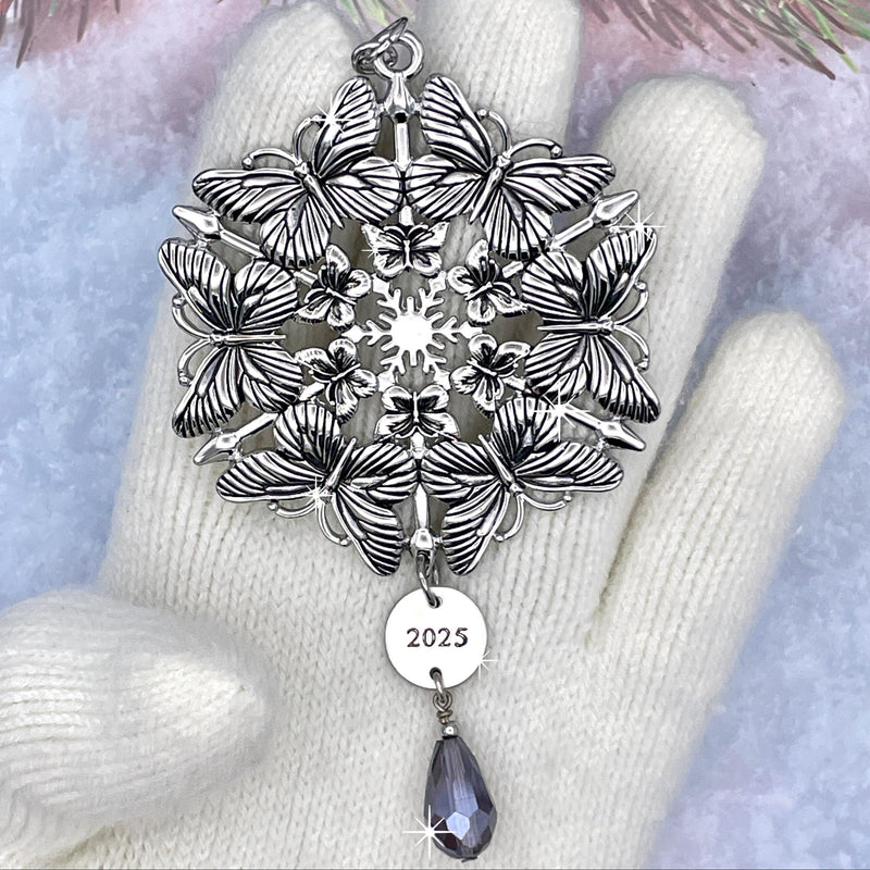 Limited Edition 2024 Butterfly SnowWonders® Snowflake Ornament with Purple Crystal