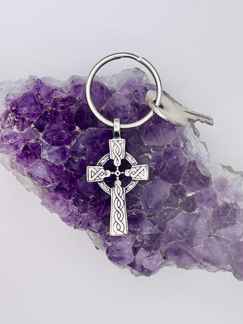 Celtic High Cross KEY RING, s84KEY, Men's Celtic Cross
