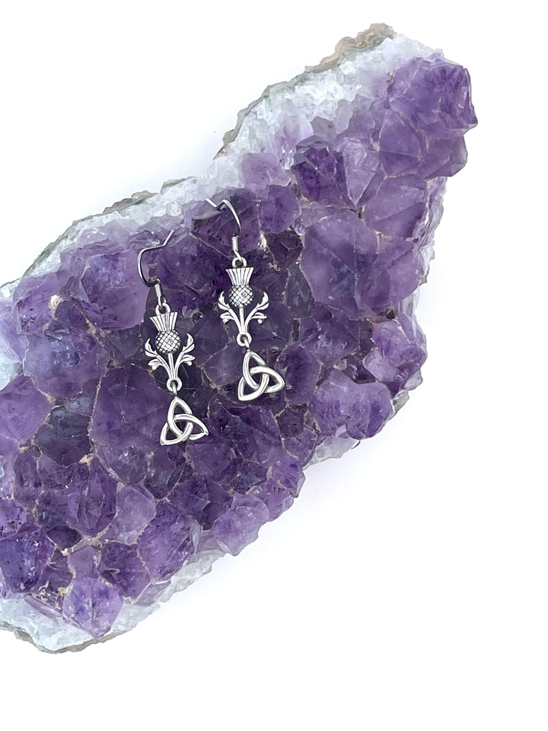 Trinity & Scottish Thistle Necklace / Earrings (Hm181/182) 316 L Stainless Steel