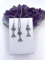 Trinity & Scottish Thistle Necklace / Earrings (Hm181/182) 316 L Stainless Steel