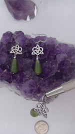 Connemara Sister's/Family Knot Necklace (HM127) Heart and Trinity Handmade Ireland Stone pendant