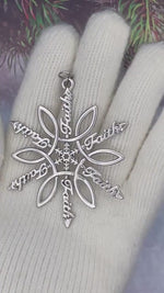 Faith & ichthus SnowWonders® Snowflake Ornament, (6092) Christian Ornament,
