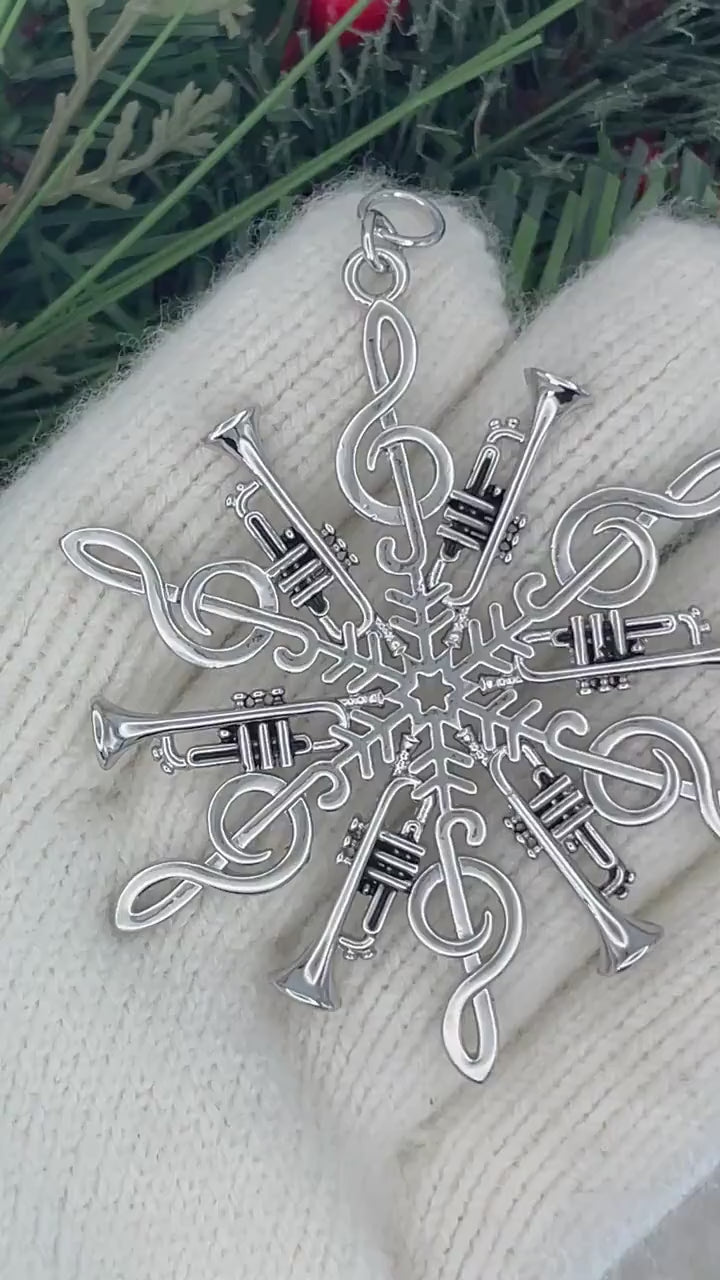Trumpet Music SnowWonders® Snowflake Ornament ( SW6100) Personalized & custom  Christmas