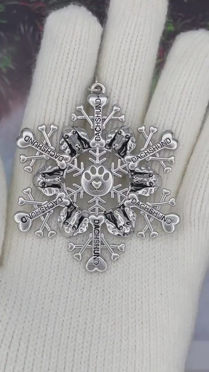 Dachshund SnowWonder® (SW6083) Snowflake Themed Ornament, Dachshund lovers, Dog lovers
