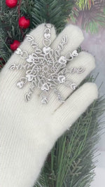 LOVE & Hearts SnowWonders® Snowflake Ornament, (6094)  Christmas tree Ornament